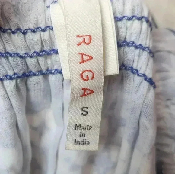 Anthropologie Raga Mazo Pommed Boho Blue Romper Women's Small - Picture 10 of 11